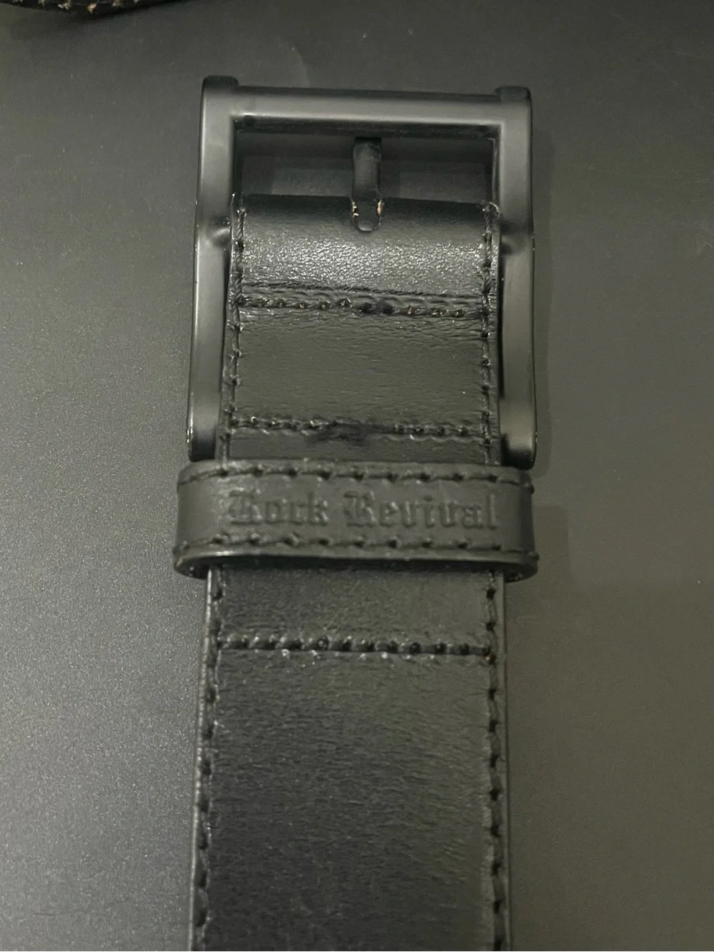 Rock Revival Mens Black Full Grain Leather Belt Distressed Metal Sz 38